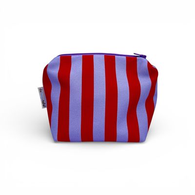 Make-up tas · Striped lila/red