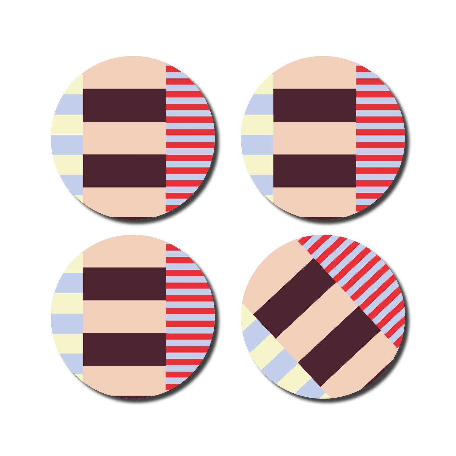 Onderzetters · Striped horizontal multicolor