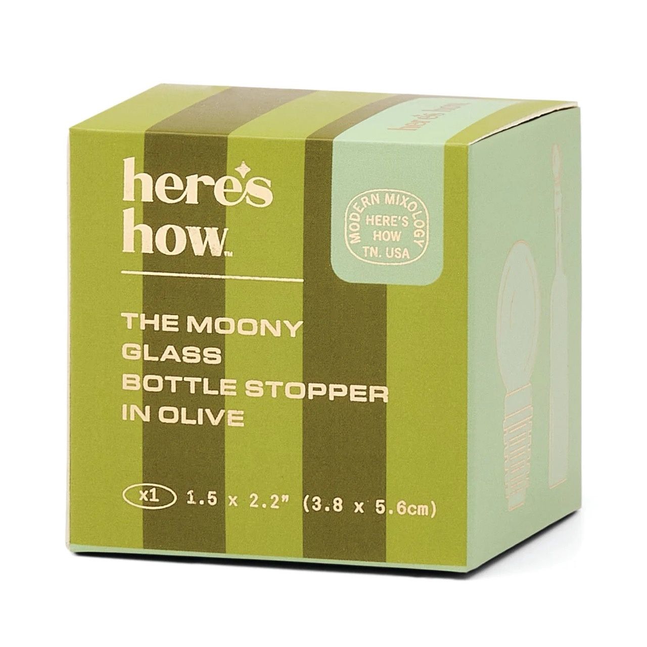 Designworks · Wijnfles stopper Moony - Olijfgroen