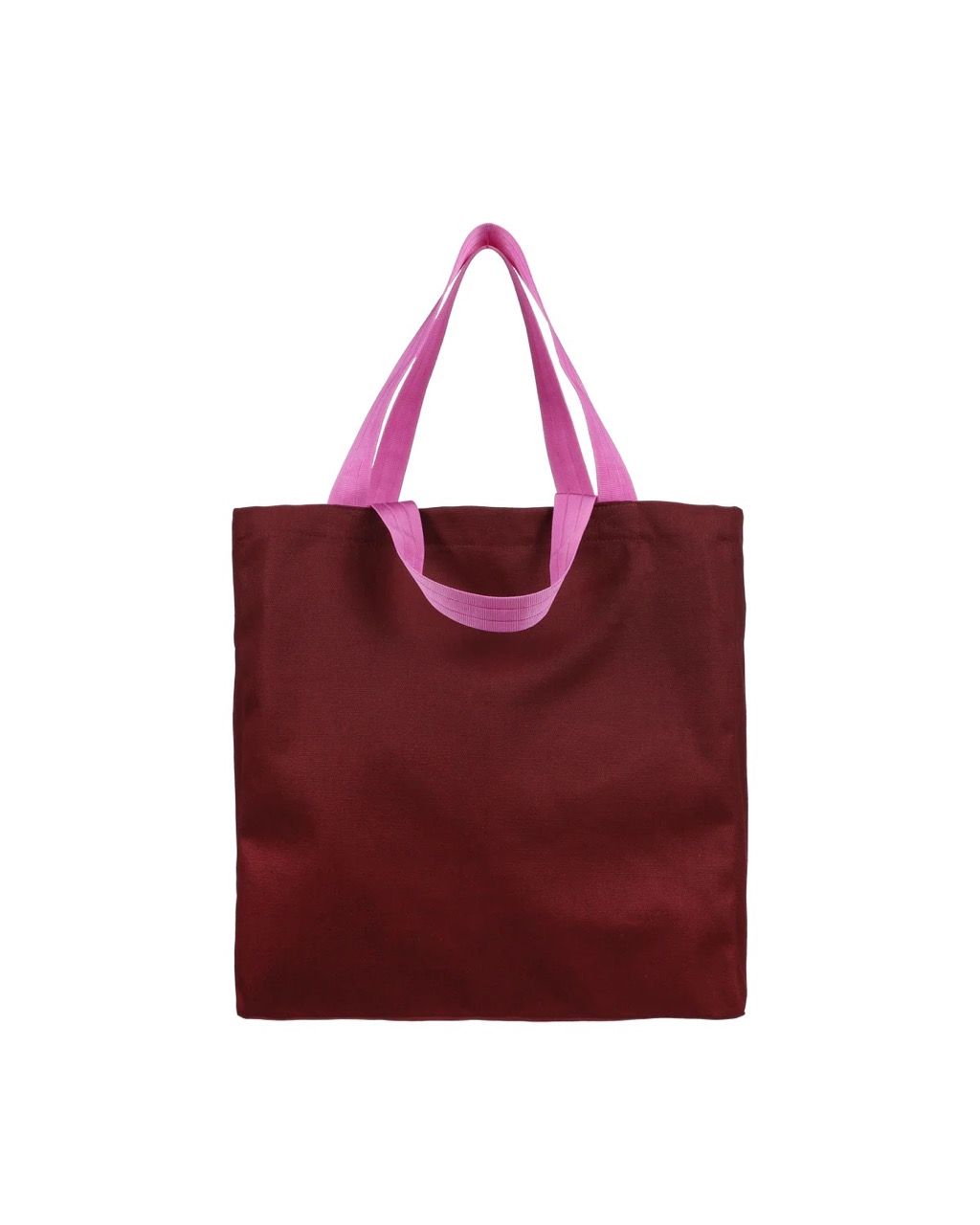 Katoenen strandtas · nylon handles - bordeaux + pink