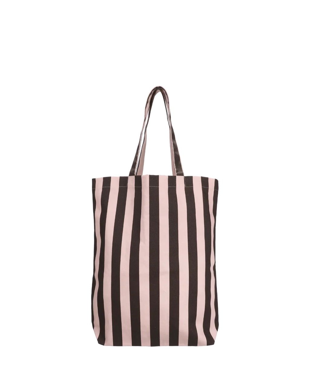 Katoenen strandtas · stripes - powder pink + chocolate
