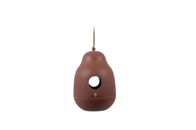 Vogel voederhuisje met stok - iron red