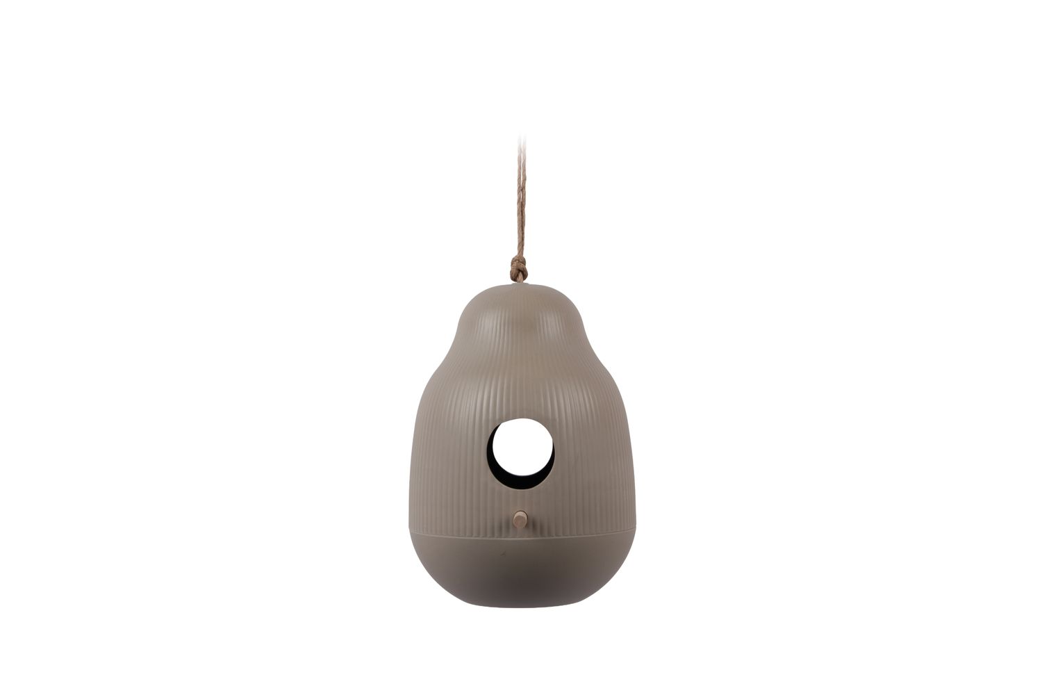 Vogel voederhuisje met stok · Warm grijs