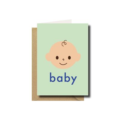 Wenskaart · baby licht groen