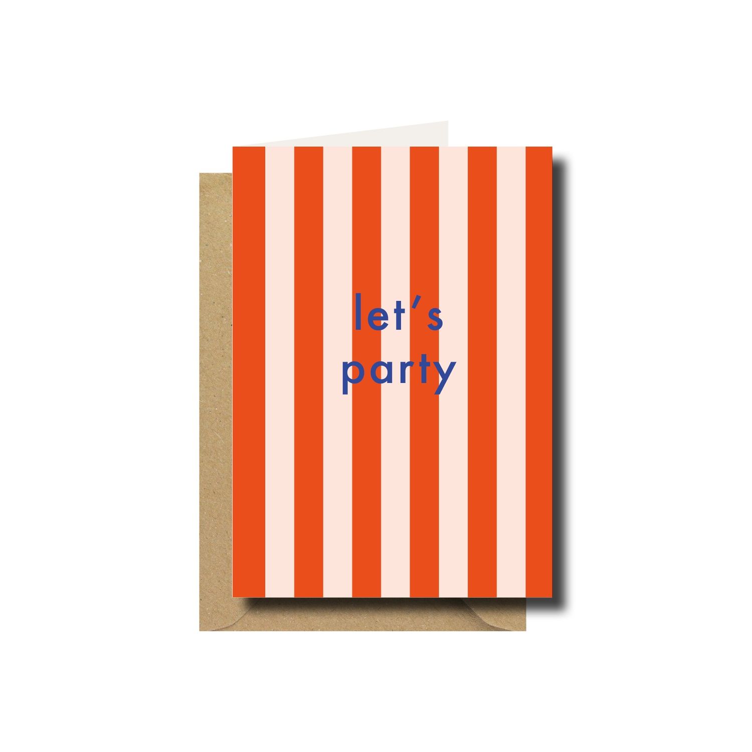 Wenskaart · Let's party striped