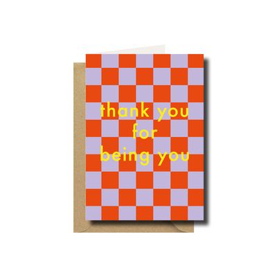 Wenskaart · Thank you for being you