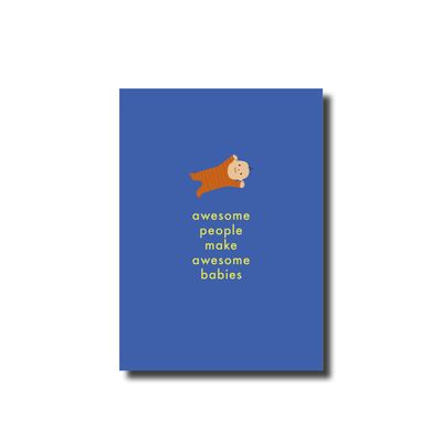 Postcard · awesome babies blue