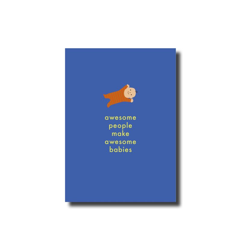 Postcard · awesome babies blue