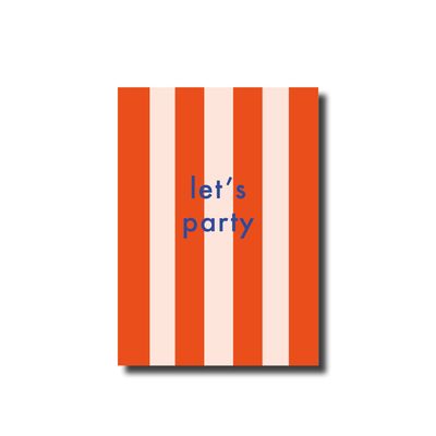 Postcard · Let's party striped