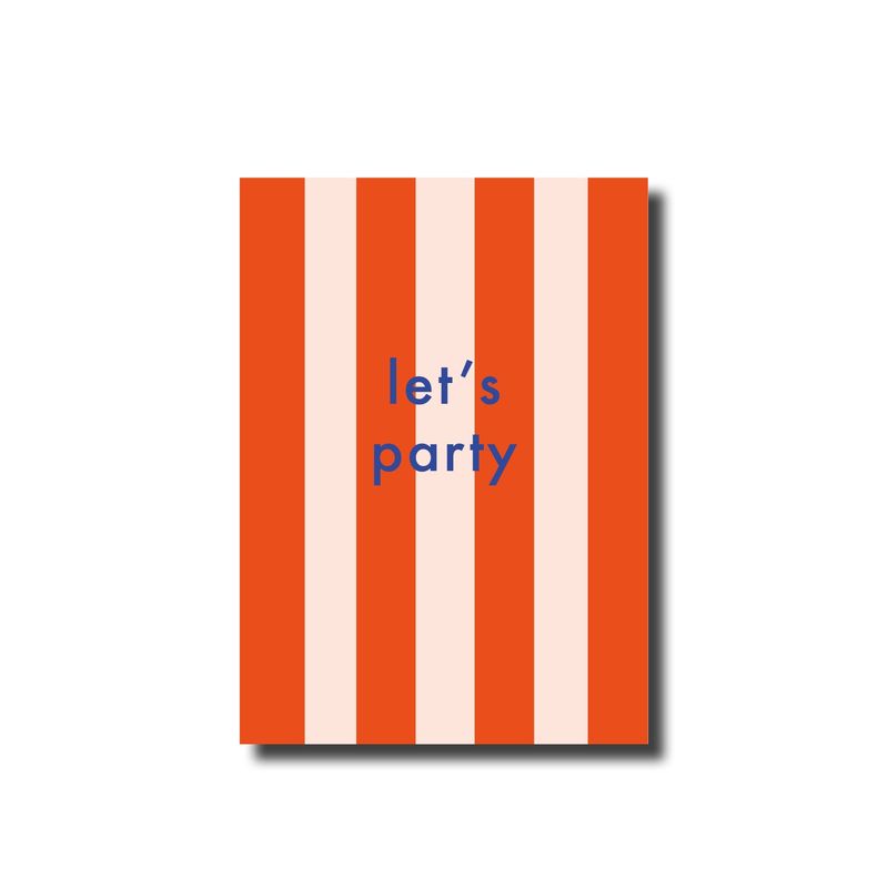 Postcard · Let's party striped