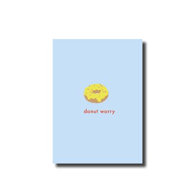 Postcard · donut worry blue