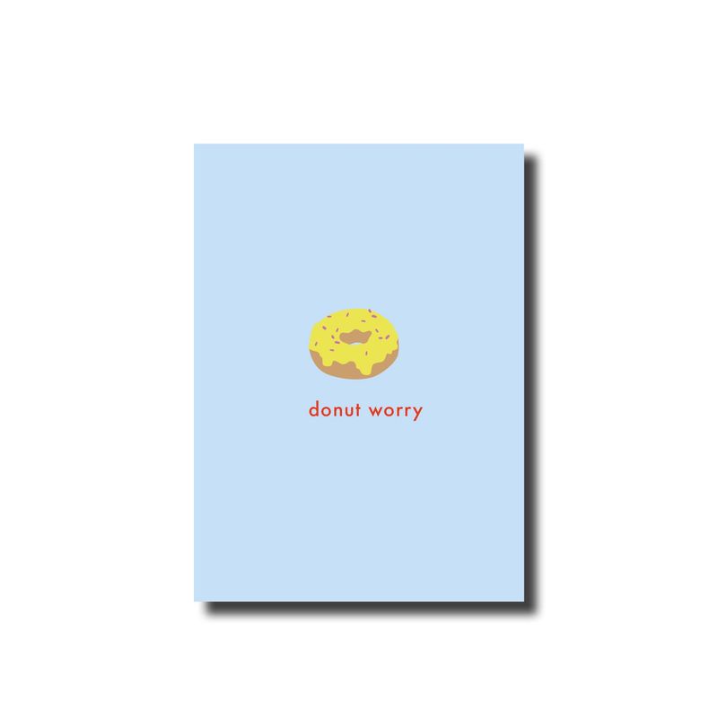 Postcard · donut worry blue