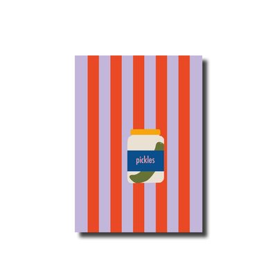 Postcard · pickles lila/red