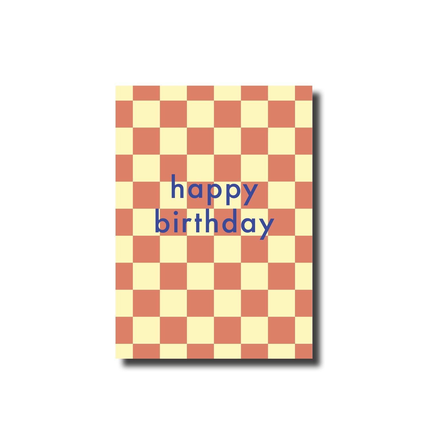 Postcard · happy birthday checkered