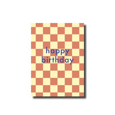 Postcard · happy birthday checkered