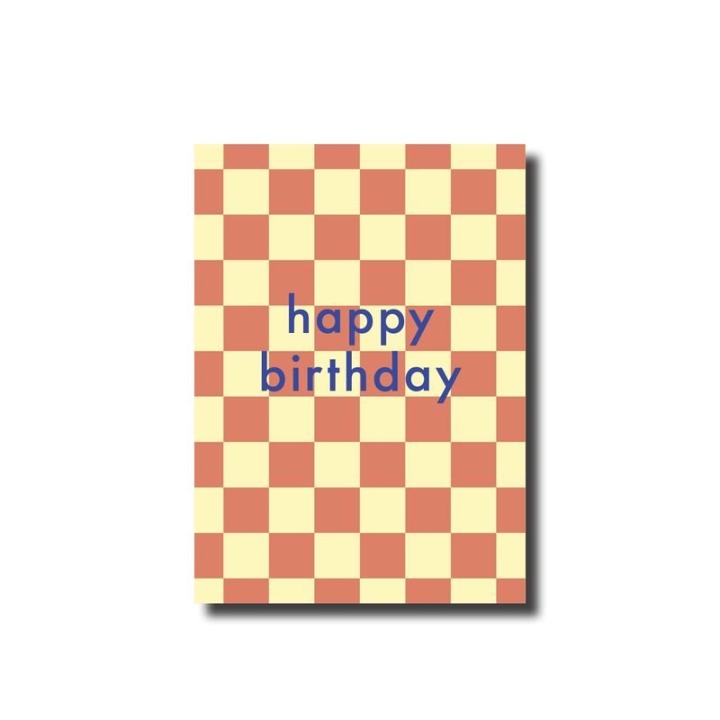 Postcard · happy birthday checkered