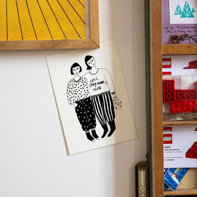 Helen B ansichtkaart stay home club