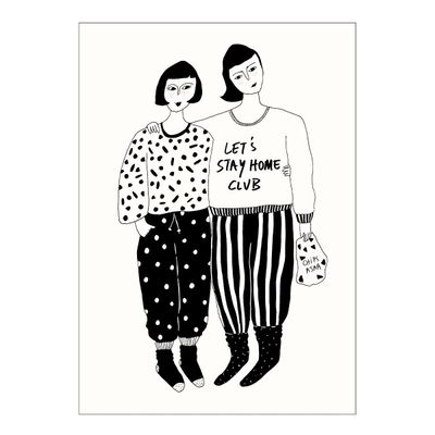 Helen B ansichtkaart stay home club