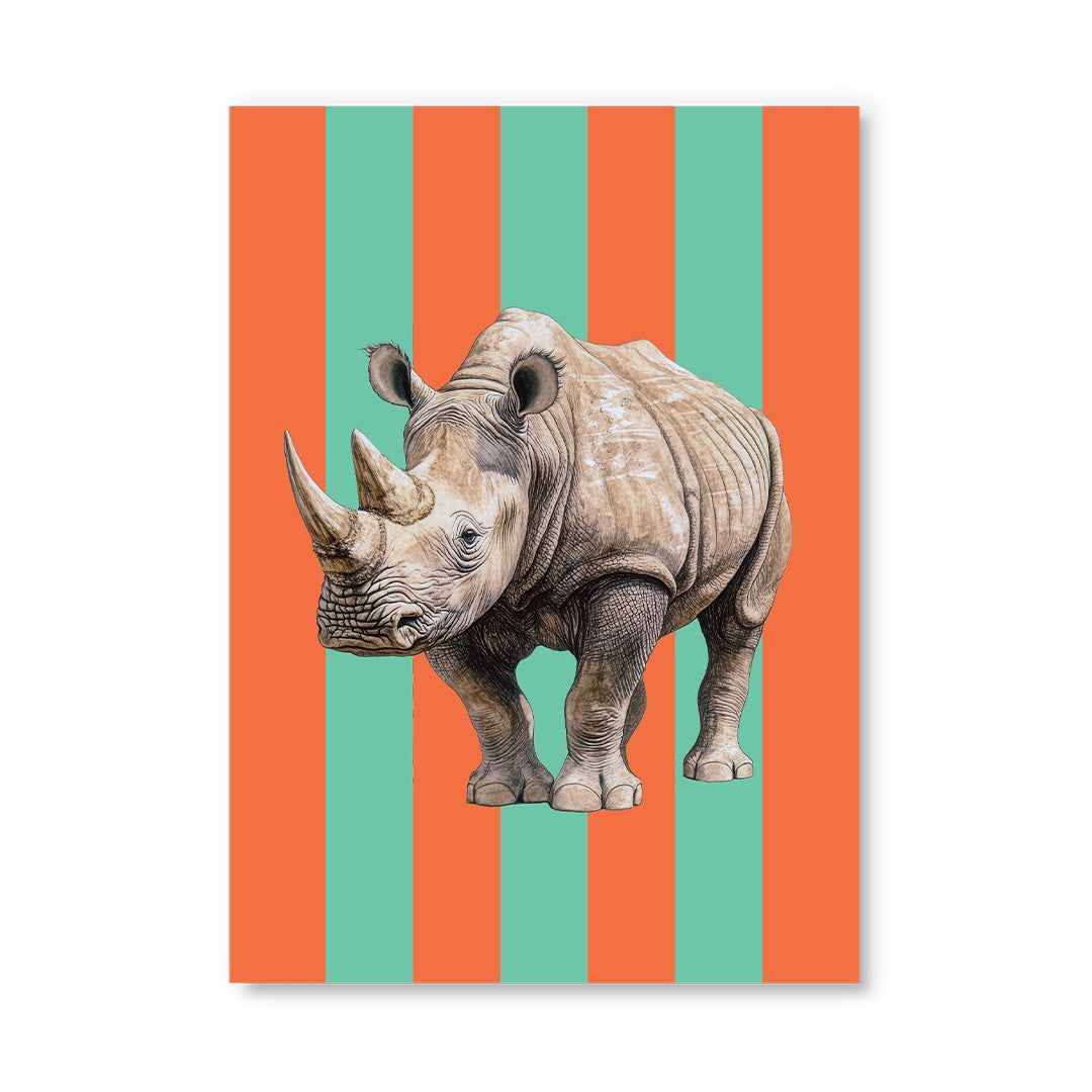 Postcard · Striped Rhino