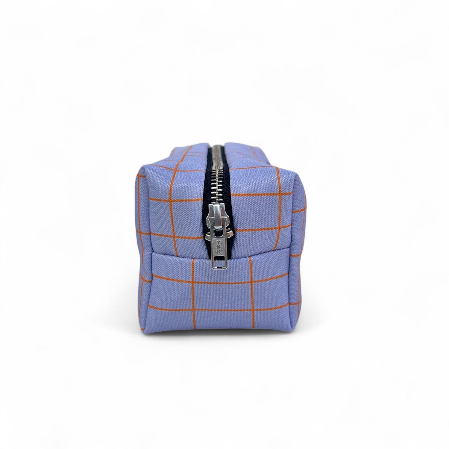 Blok etui · Checkered purple 'biking with dog'