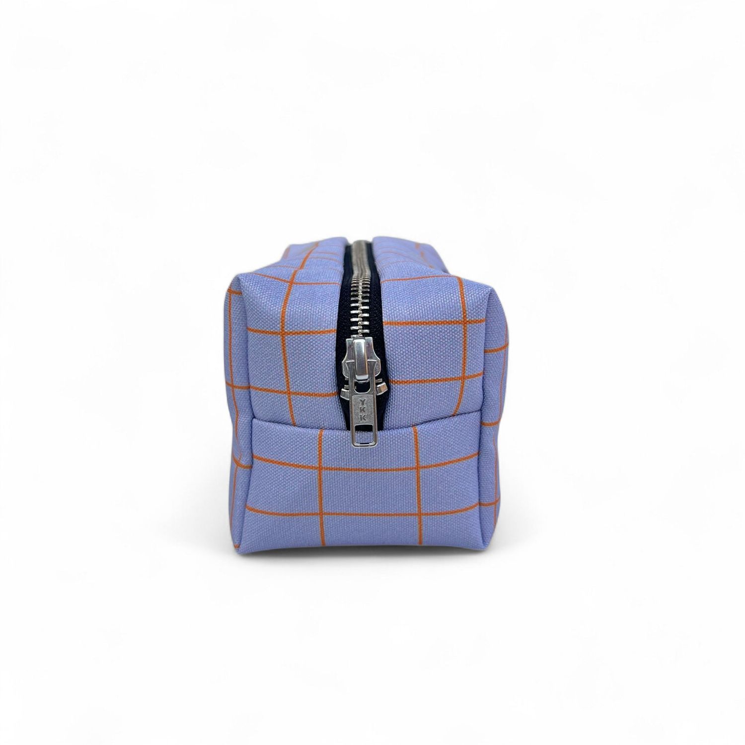 Blok etui · Checkered purple 'biking with dog'