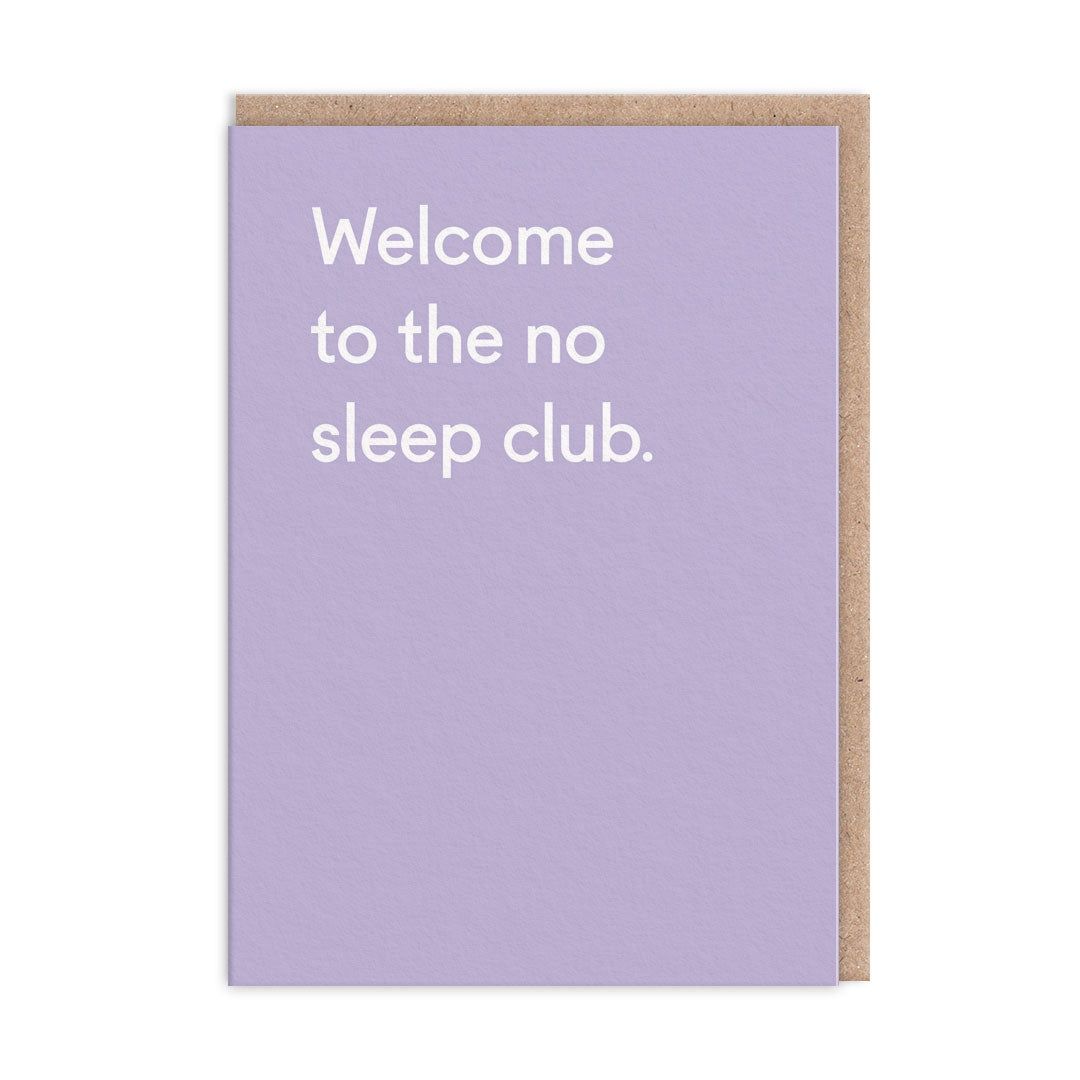 Wenskaart · 'No sleep club'