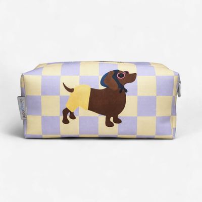 Blok etui · Teckel in zwempakje