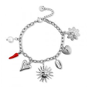 Armband met bedels summer Silver-red-white