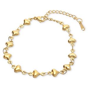 Armband basic hearts gold