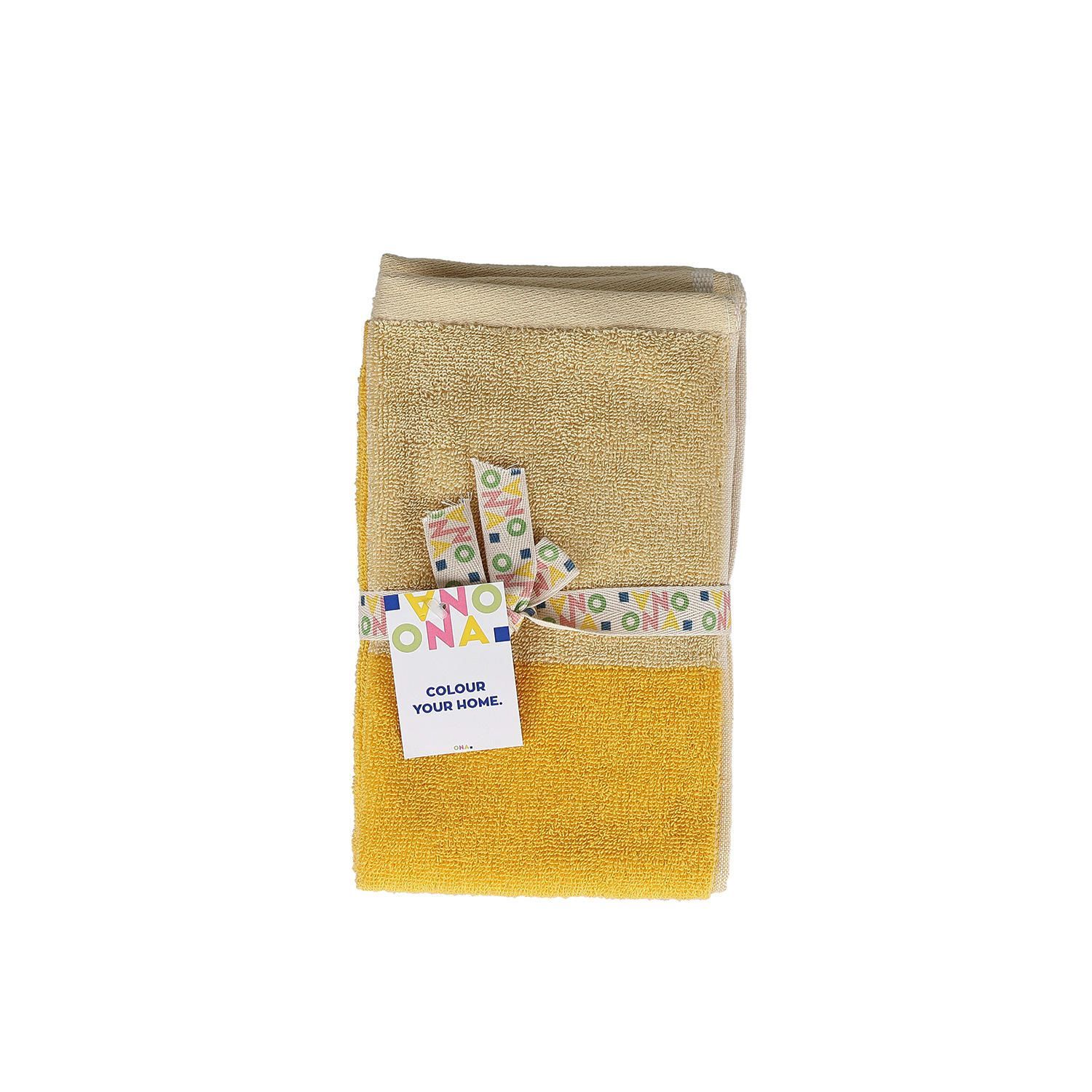 ONA · Handdoek 30x50 sunny yellow Pixie - Set van 2