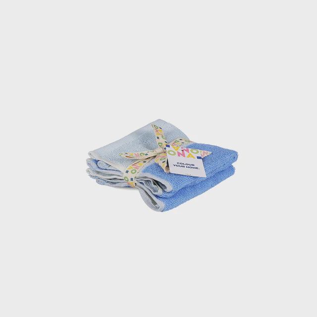 ONA · Handdoek 30x30 ocean blue Pixie - Set van 2