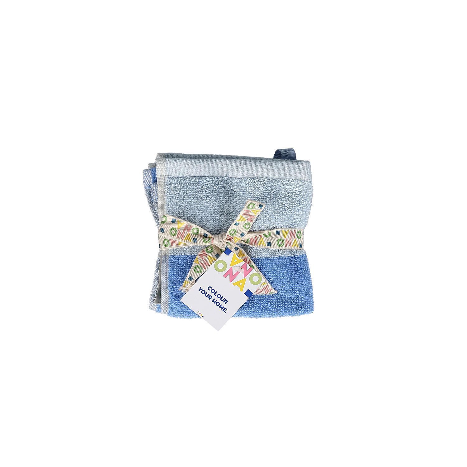 ONA · Handdoek 30x30 ocean blue Pixie - Set van 2