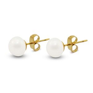 Oorbellen · gold - pearl white