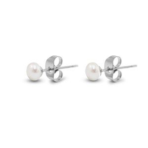 Oorbellen · silver - pearl white 5mm