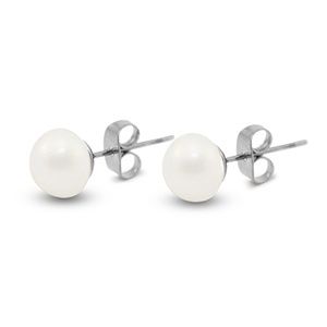 Oorbellen · silver - pearl white 8mm