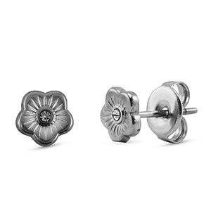 Oorbellen · silver flower