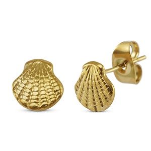 Oorbellen · schelp gold