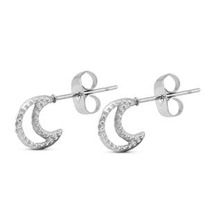 Oorbellen · maan silver