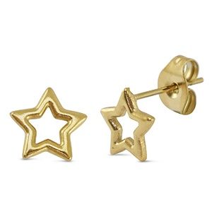 Oorbellen · open ster gold 8 mm