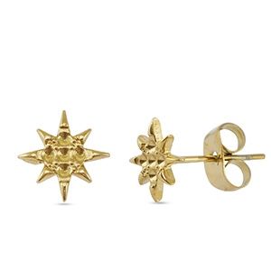 Oorbellen · ster met bolletjes gold 8 mm