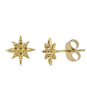 Oorbellen · ster met bolletjes gold 8 mm