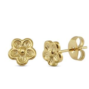 Oorbellen · bloem gold