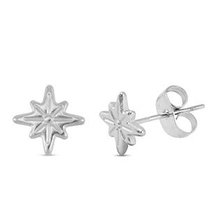 Oorbellen · ster silver 8 mm