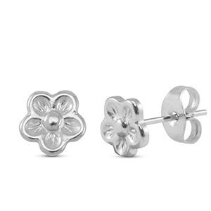 Oorbellen · bloem silver