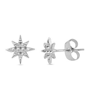Oorbellen · ster met bolletjes silver 8 mm