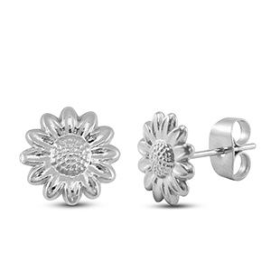 Oorbellen · zonnebloem silver