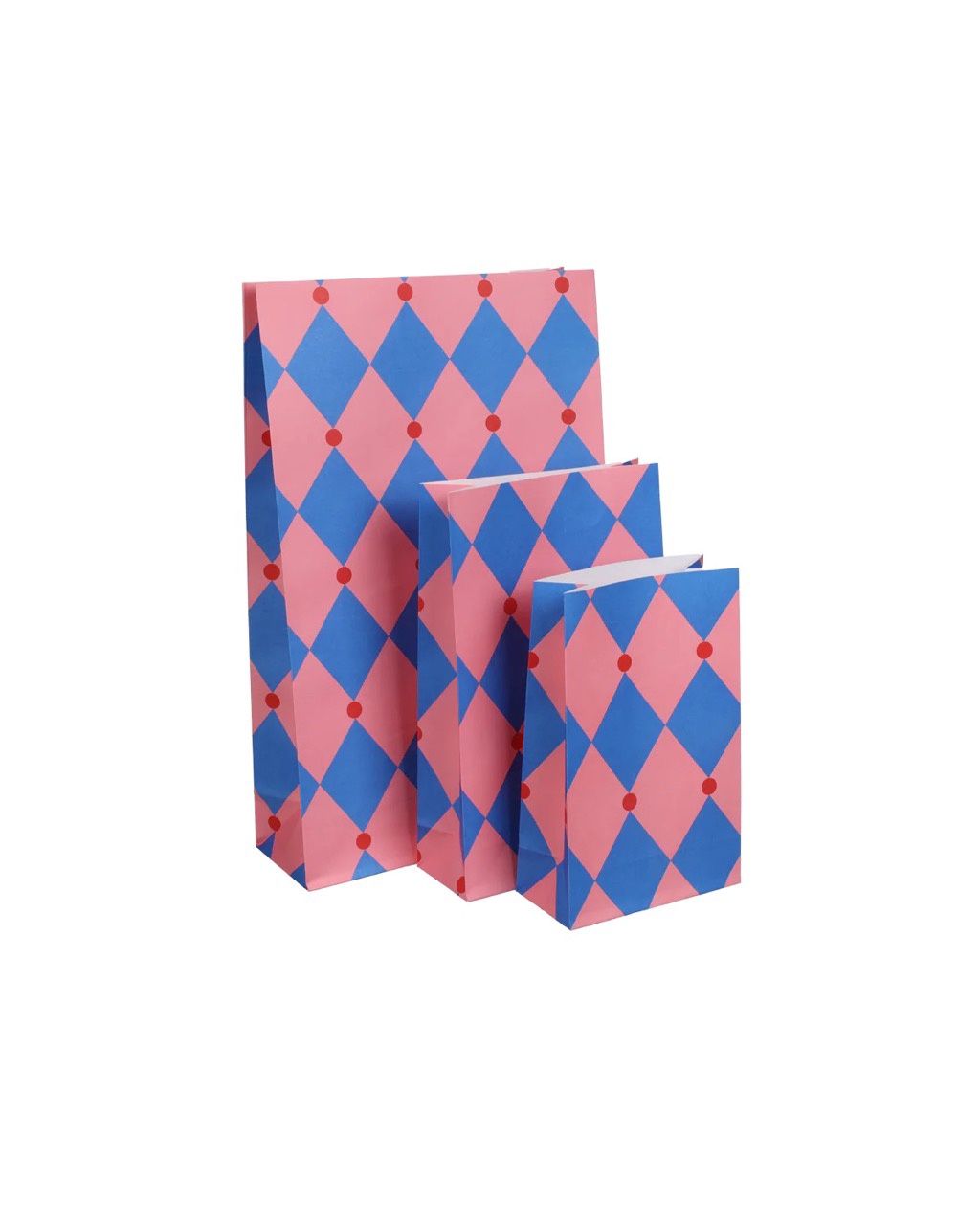 Ole · Anne Pascal · circus flamingo + sapphire + poppy red blokbodemzakken