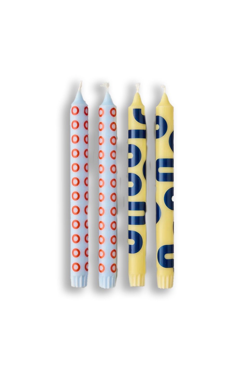 Studio About · kaarsen yellow/blue
