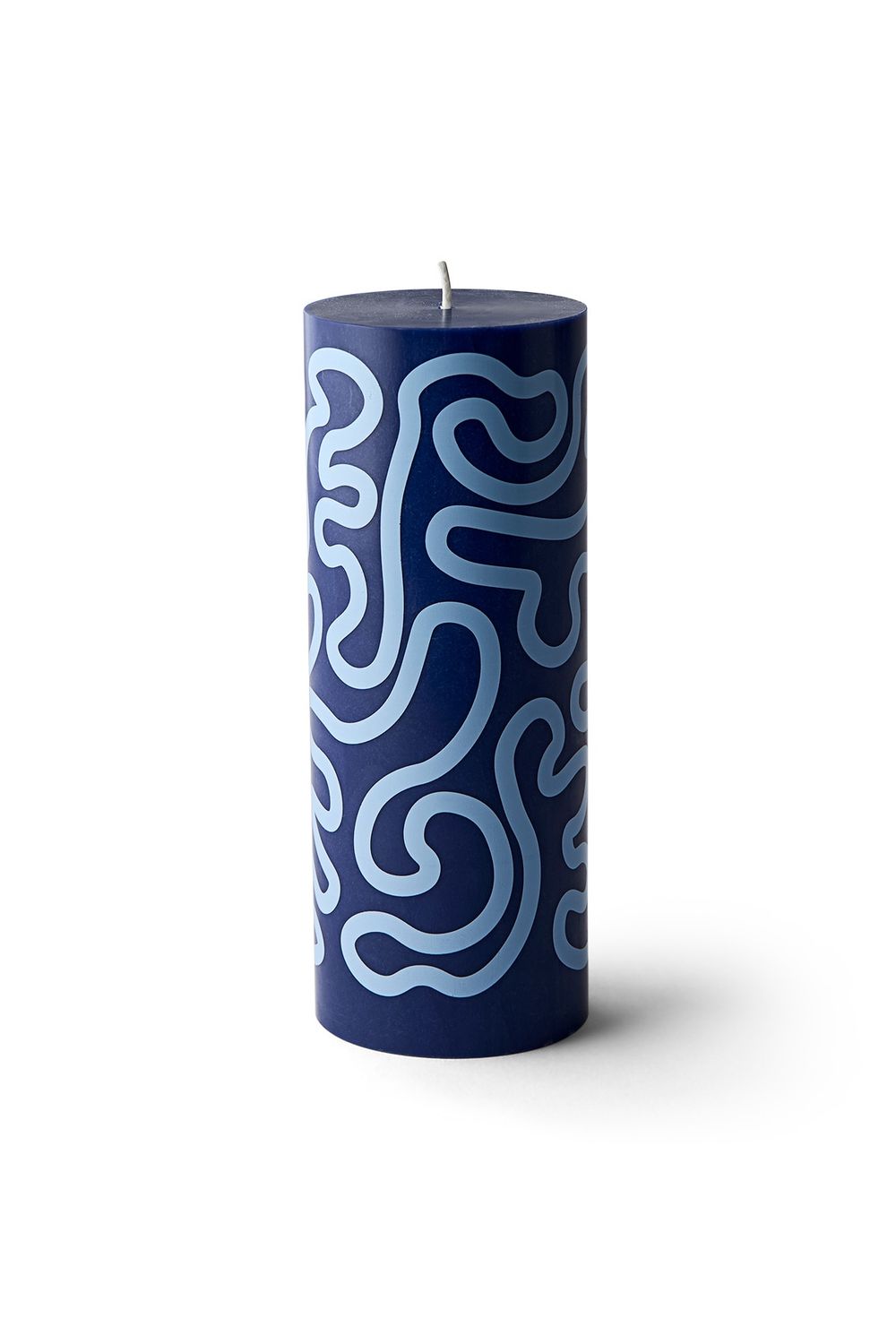 Studio About · Pilaar kaars dark blue/light blue