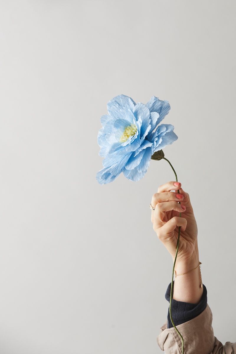Studio About · Paper flower grand peony blue
